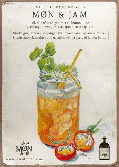 Isle of Møn Cocktail Postkort - Sæt med 10 stk. - Isle of Møn Spirits